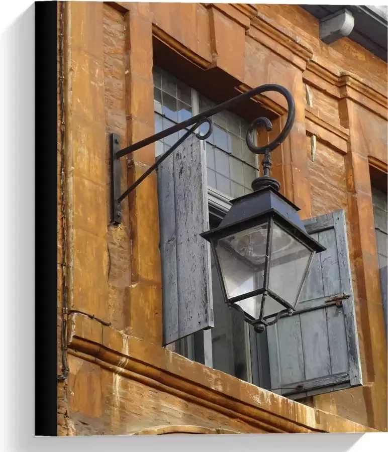 KuijsFotoprint Canvas Lamp aan de Buitenkant van Huis 30x40cm Foto op Canvas Schilderij (Wanddecoratie op Canvas)