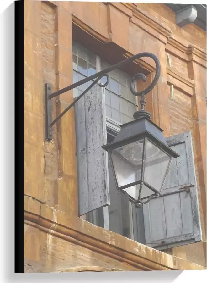 KuijsFotoprint Canvas Lamp aan de Buitenkant van Huis 40x60cm Foto op Canvas Schilderij (Wanddecoratie op Canvas)