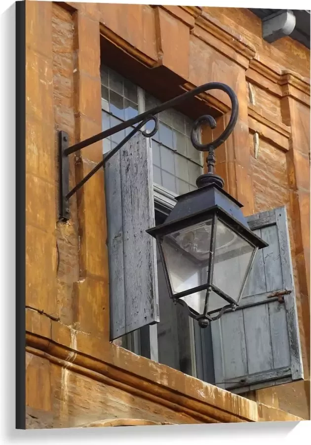 KuijsFotoprint Canvas Lamp aan de Buitenkant van Huis 60x90cm Foto op Canvas Schilderij (Wanddecoratie op Canvas)