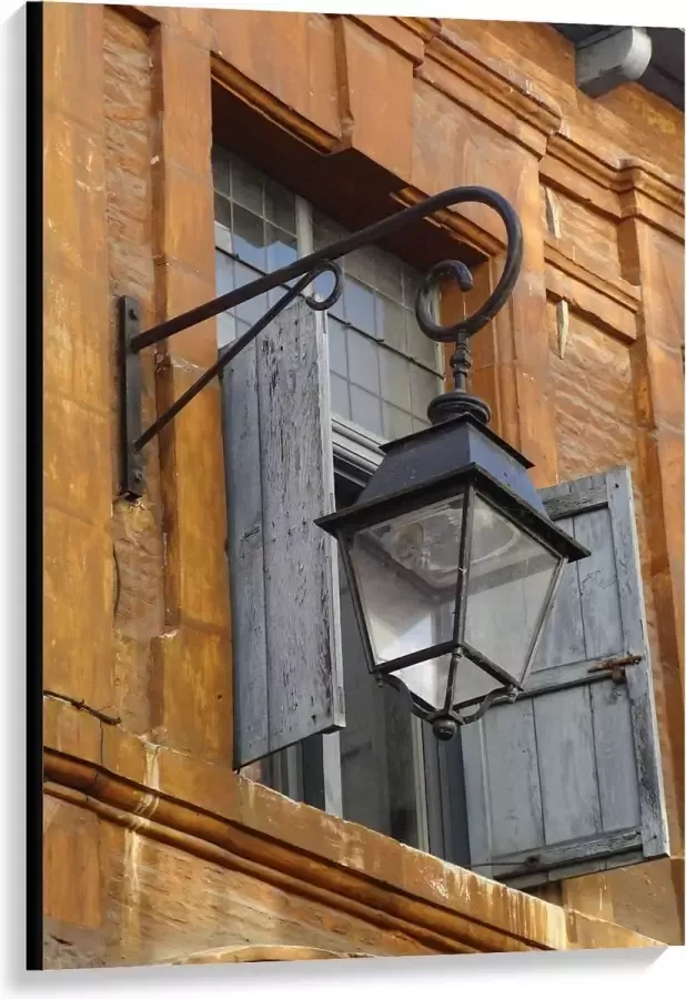 KuijsFotoprint Canvas Lamp aan de Buitenkant van Huis 80x120cm Foto op Canvas Schilderij (Wanddecoratie op Canvas)