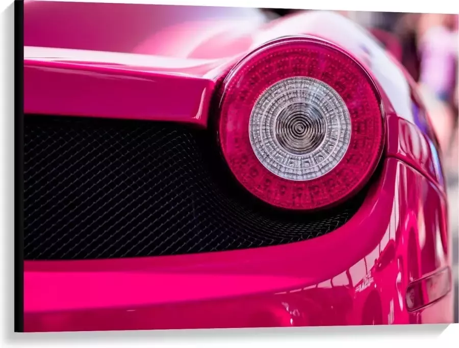 KuijsFotoprint Canvas Lamp van Felroze Auto 100x75cm Foto op Canvas Schilderij (Wanddecoratie op Canvas)
