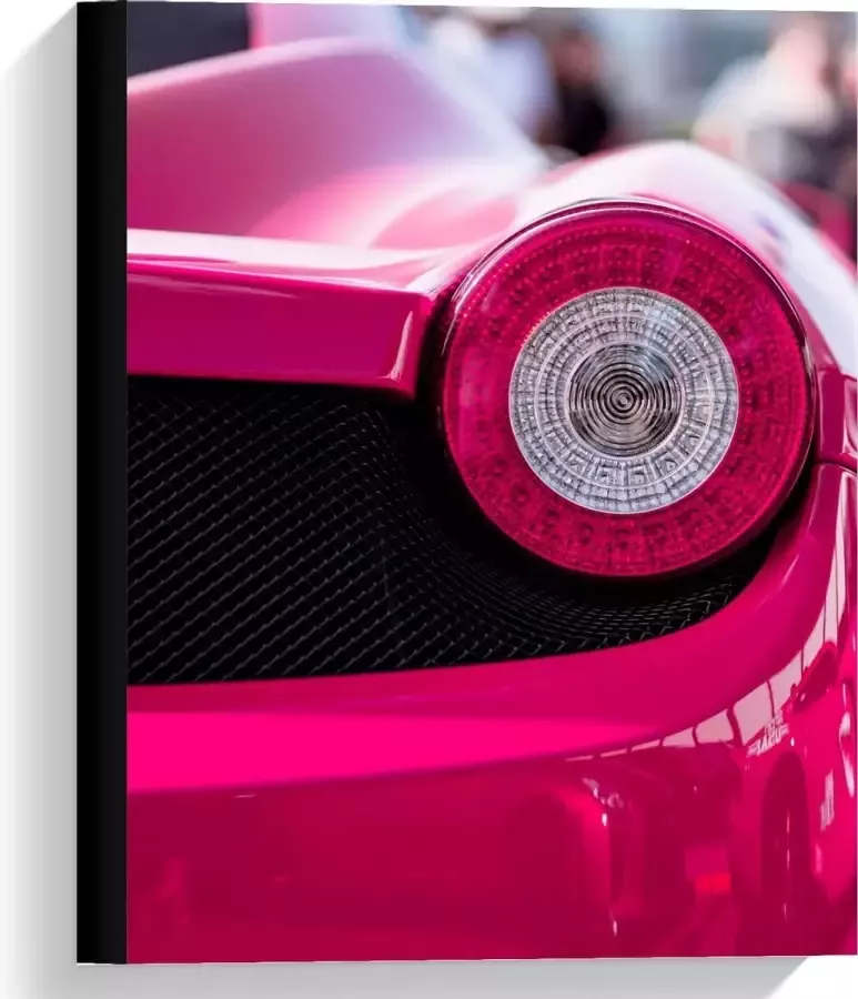KuijsFotoprint Canvas Lamp van Felroze Auto 30x40cm Foto op Canvas Schilderij (Wanddecoratie op Canvas)