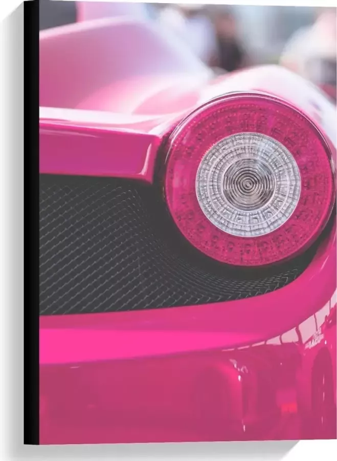 KuijsFotoprint Canvas Lamp van Felroze Auto 40x60cm Foto op Canvas Schilderij (Wanddecoratie op Canvas)