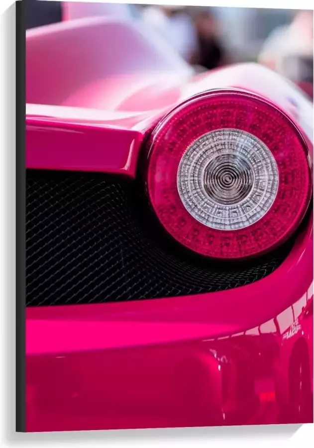 KuijsFotoprint Canvas Lamp van Felroze Auto 60x90cm Foto op Canvas Schilderij (Wanddecoratie op Canvas)