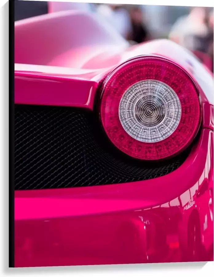 KuijsFotoprint Canvas Lamp van Felroze Auto 75x100cm Foto op Canvas Schilderij (Wanddecoratie op Canvas)