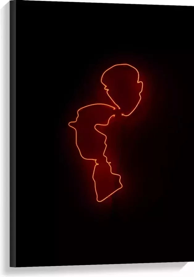 KuijsFotoprint Canvas Oranje Lamp van Gezichten 60x90cm Foto op Canvas Schilderij (Wanddecoratie op Canvas)