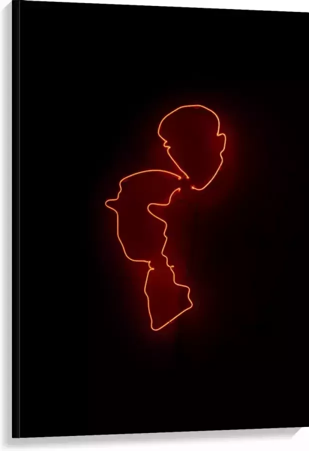 KuijsFotoprint Canvas Oranje Lamp van Gezichten 80x120cm Foto op Canvas Schilderij (Wanddecoratie op Canvas)