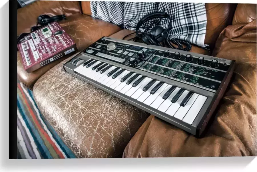 KuijsFotoprint Canvas Piano liggend op Bank 60x40cm Foto op Canvas Schilderij (Wanddecoratie op Canvas)
