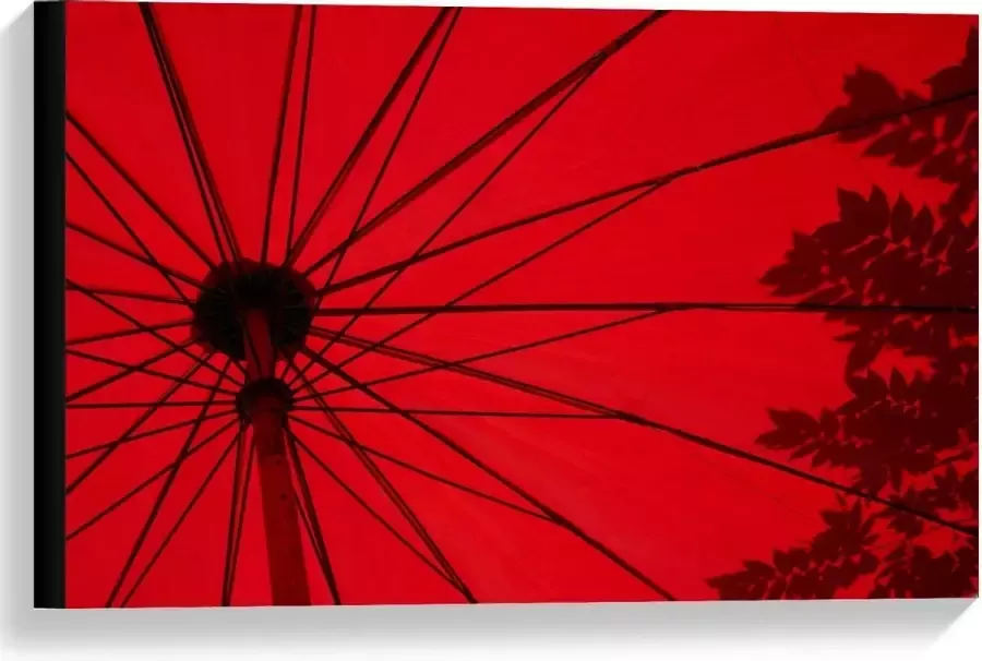 KuijsFotoprint Canvas Rode Parasol 60x40cm Foto op Canvas Schilderij (Wanddecoratie op Canvas)