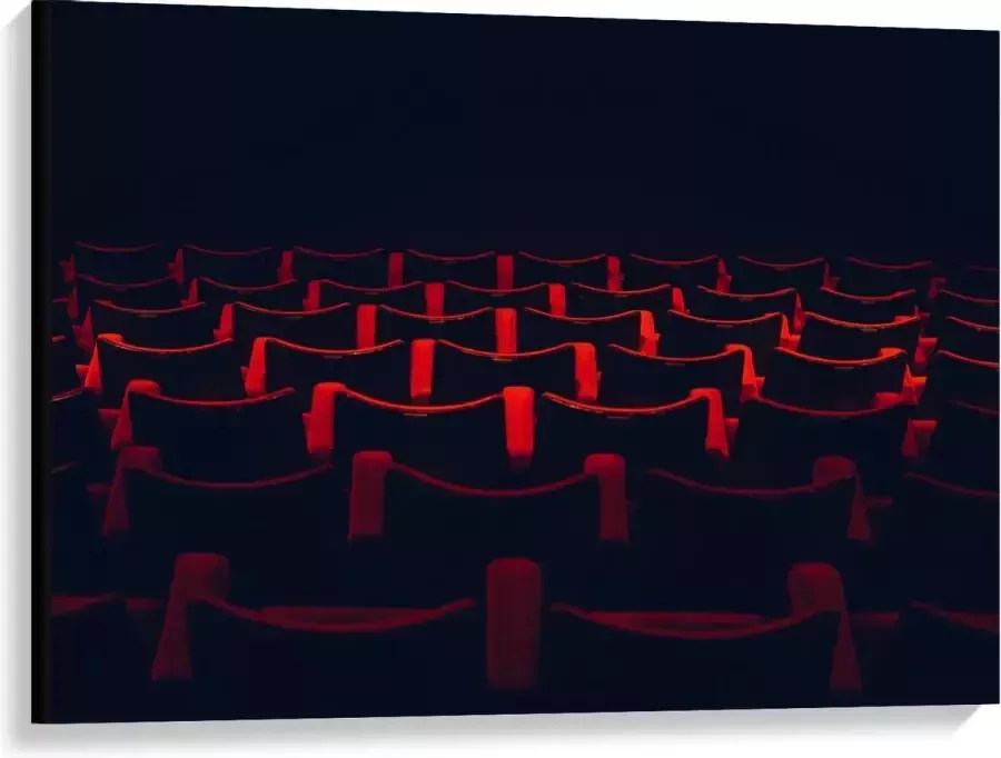KuijsFotoprint Canvas Rode Stoelen in Theaterzaal 100x75cm Foto op Canvas Schilderij (Wanddecoratie op Canvas)