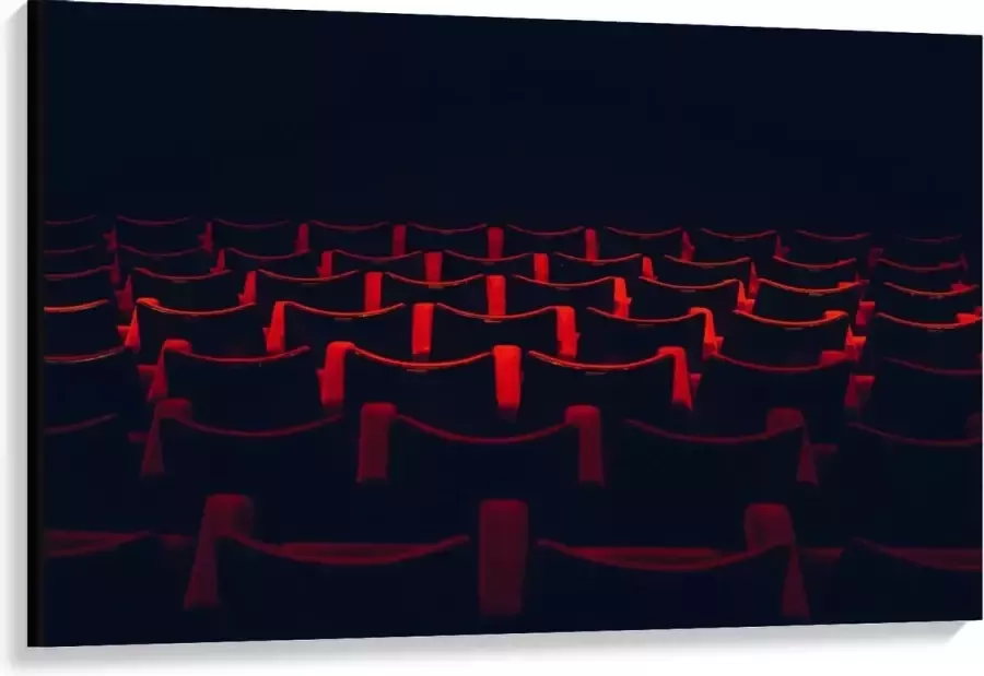 KuijsFotoprint Canvas Rode Stoelen in Theaterzaal 120x80cm Foto op Canvas Schilderij (Wanddecoratie op Canvas)