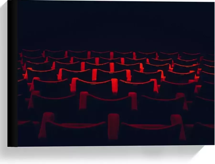 KuijsFotoprint Canvas Rode Stoelen in Theaterzaal 40x30cm Foto op Canvas Schilderij (Wanddecoratie op Canvas)