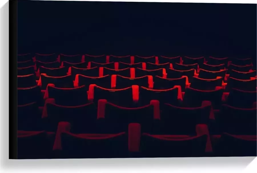 KuijsFotoprint Canvas Rode Stoelen in Theaterzaal 60x40cm Foto op Canvas Schilderij (Wanddecoratie op Canvas)