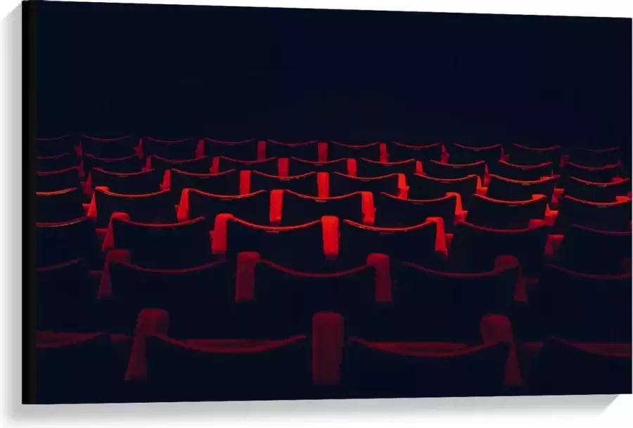 KuijsFotoprint Canvas Rode Stoelen in Theaterzaal 90x60cm Foto op Canvas Schilderij (Wanddecoratie op Canvas)