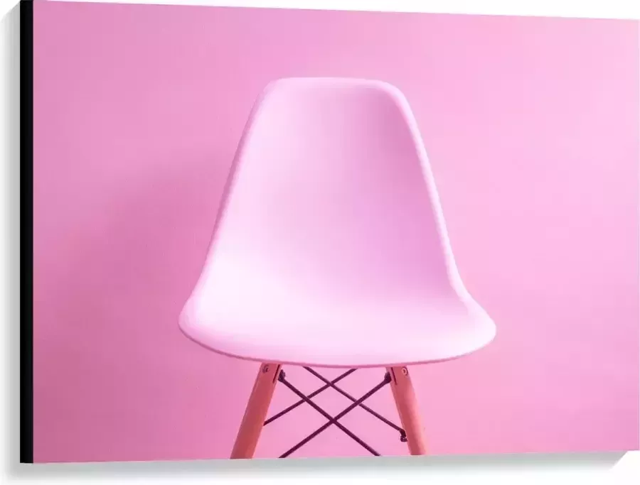 KuijsFotoprint Canvas Roze Zitting van Stoel met Roze Achtergrond 100x75cm Foto op Canvas Schilderij (Wanddecoratie op Canvas)