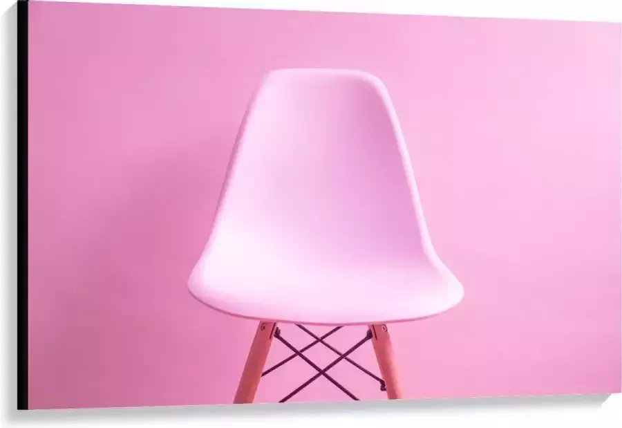 KuijsFotoprint Canvas Roze Zitting van Stoel met Roze Achtergrond 120x80cm Foto op Canvas Schilderij (Wanddecoratie op Canvas)