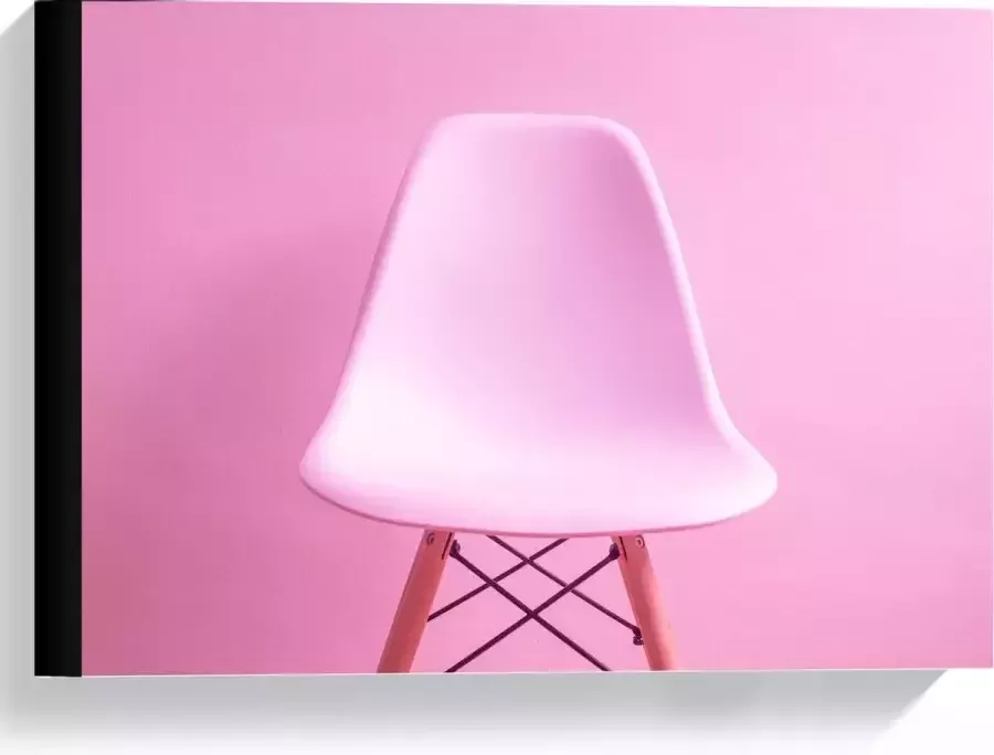 KuijsFotoprint Canvas Roze Zitting van Stoel met Roze Achtergrond 40x30cm Foto op Canvas Schilderij (Wanddecoratie op Canvas)