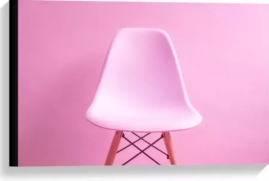 KuijsFotoprint Canvas Roze Zitting van Stoel met Roze Achtergrond 60x40cm Foto op Canvas Schilderij (Wanddecoratie op Canvas)