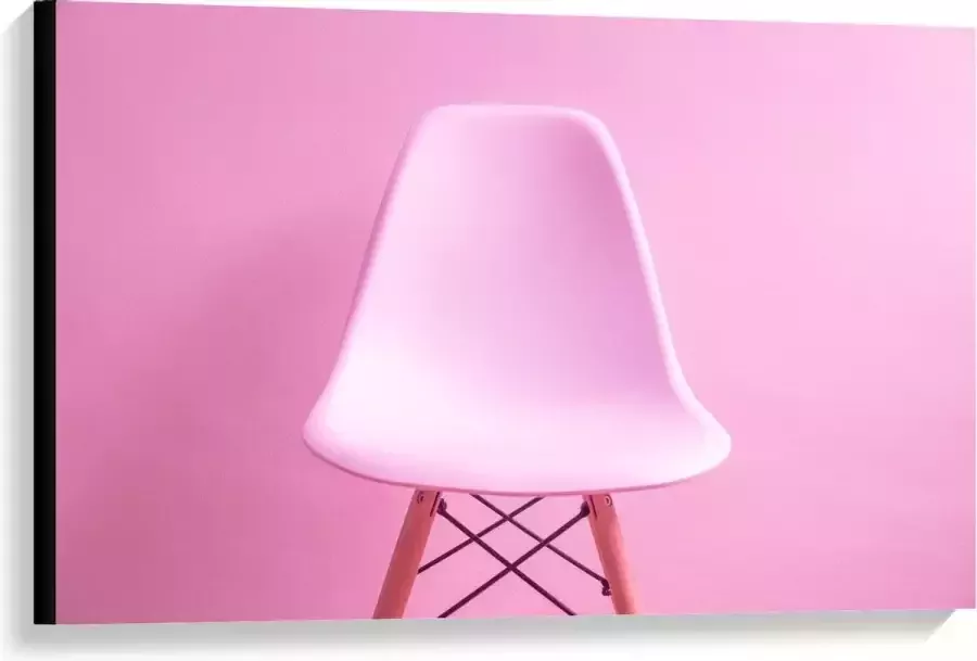 KuijsFotoprint Canvas Roze Zitting van Stoel met Roze Achtergrond 90x60cm Foto op Canvas Schilderij (Wanddecoratie op Canvas)