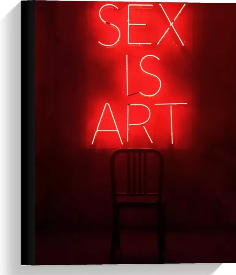 KuijsFotoprint Canvas ''Sex is Art'' Rode Letters met Stoel 30x40cm Foto op Canvas Schilderij (Wanddecoratie op Canvas)