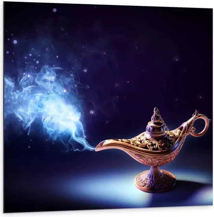 KuijsFotoprint Dibond Foto van Wonder Lamp 100x100cm Foto op Aluminium (Met Ophangsysteem)