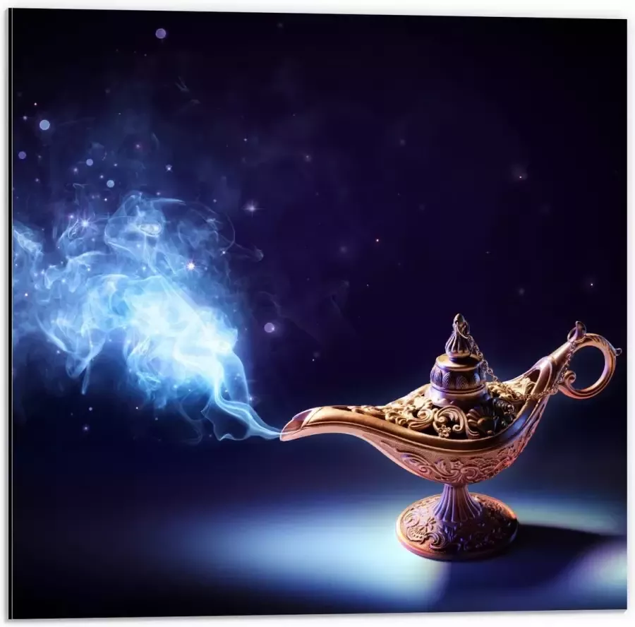 KuijsFotoprint Dibond Foto van Wonder Lamp 50x50cm Foto op Aluminium (Met Ophangsysteem)