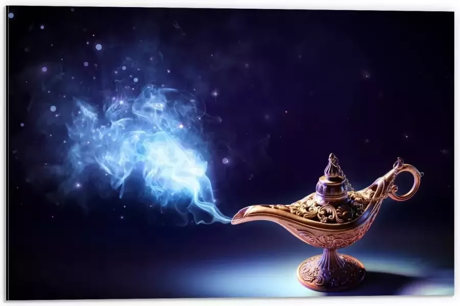 KuijsFotoprint Dibond Foto van Wonder Lamp 60x40cm Foto op Aluminium (Met Ophangsysteem)