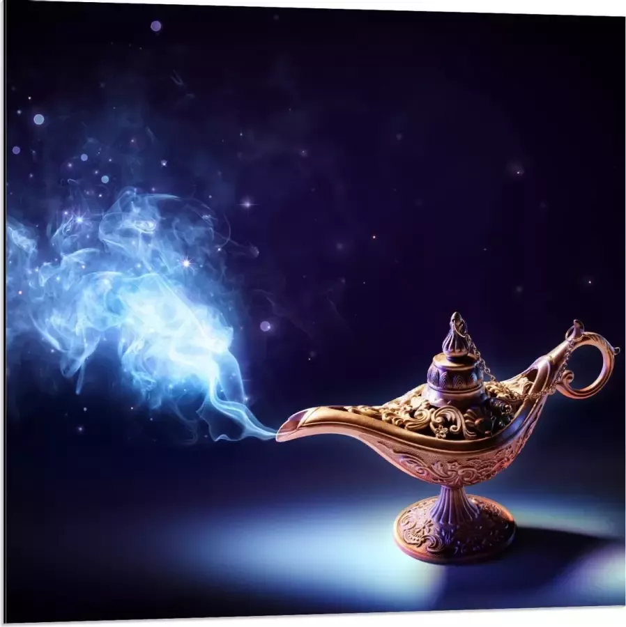 KuijsFotoprint Dibond Foto van Wonder Lamp 80x80cm Foto op Aluminium (Wanddecoratie van metaal)