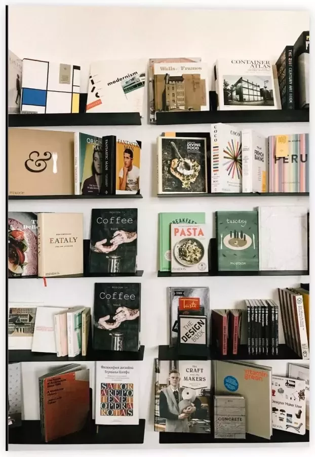 KuijsFotoprint Dibond Open Boekenkast 40x60cm Foto op Aluminium (Wanddecoratie van metaal)