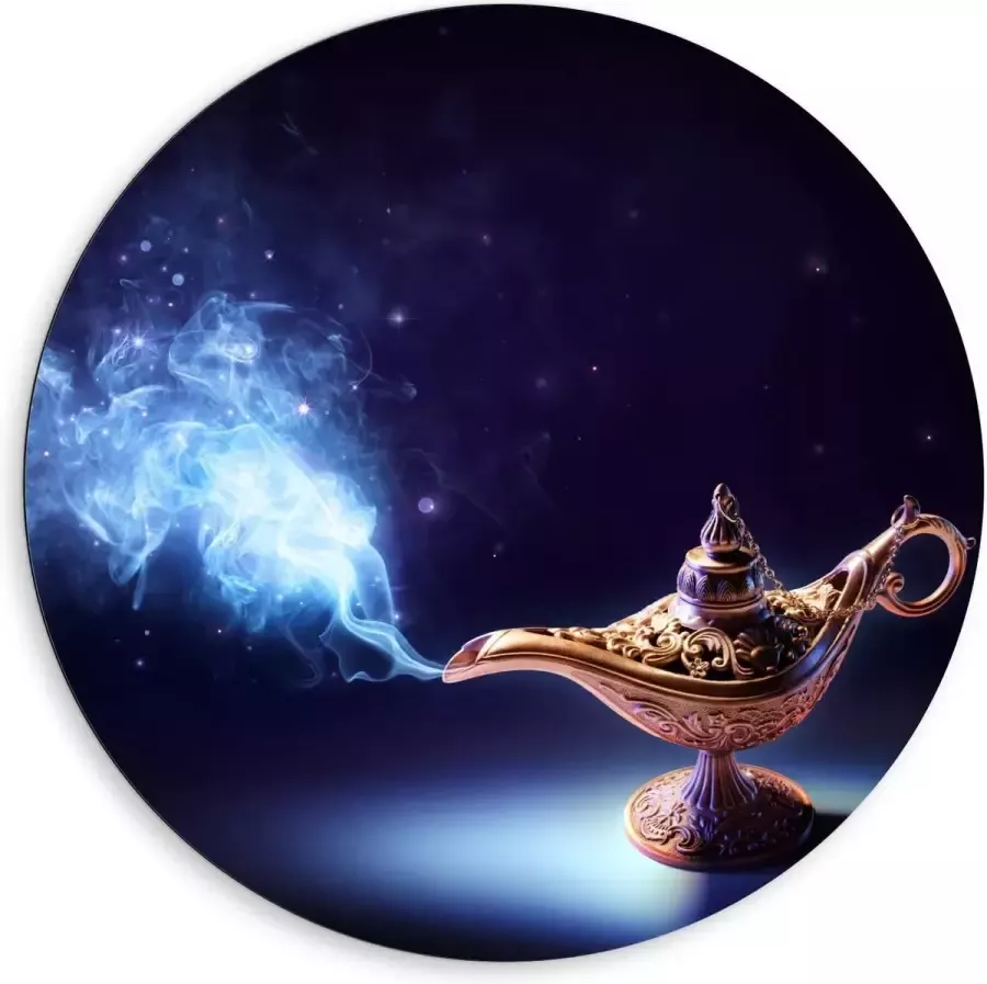 KuijsFotoprint Dibond Wandcirkel Foto van Wonder Lamp 80x80cm Foto op Aluminium Wandcirkel (met ophangsysteem)