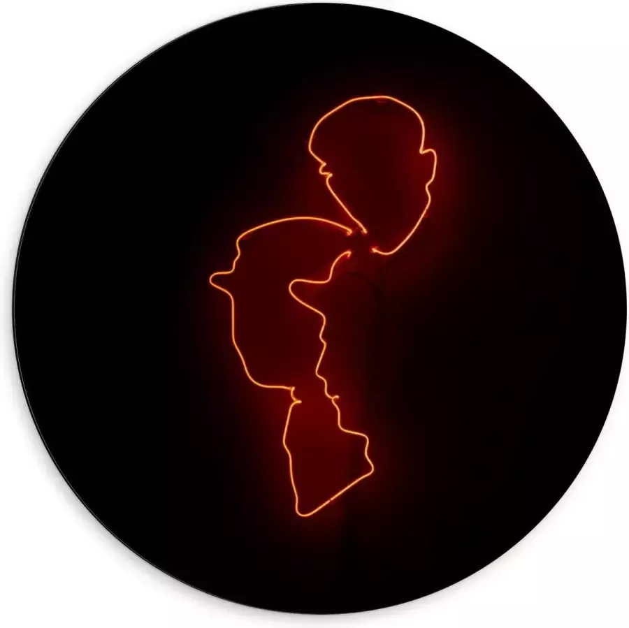 KuijsFotoprint Dibond Wandcirkel Oranje Lamp van Gezichten 60x60cm Foto op Aluminium Wandcirkel (met ophangsysteem)