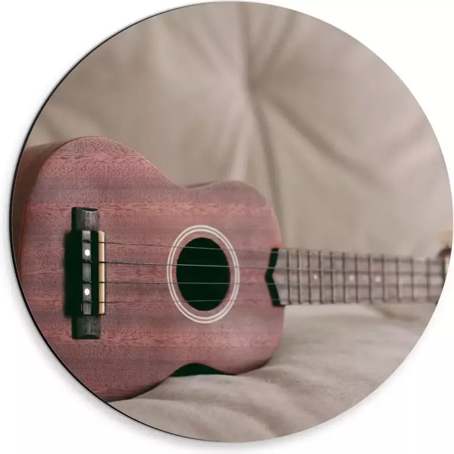 KuijsFotoprint Dibond Wandcirkel Ukelele op Bank 30x30cm Foto op Aluminium Wandcirkel (met ophangsysteem)