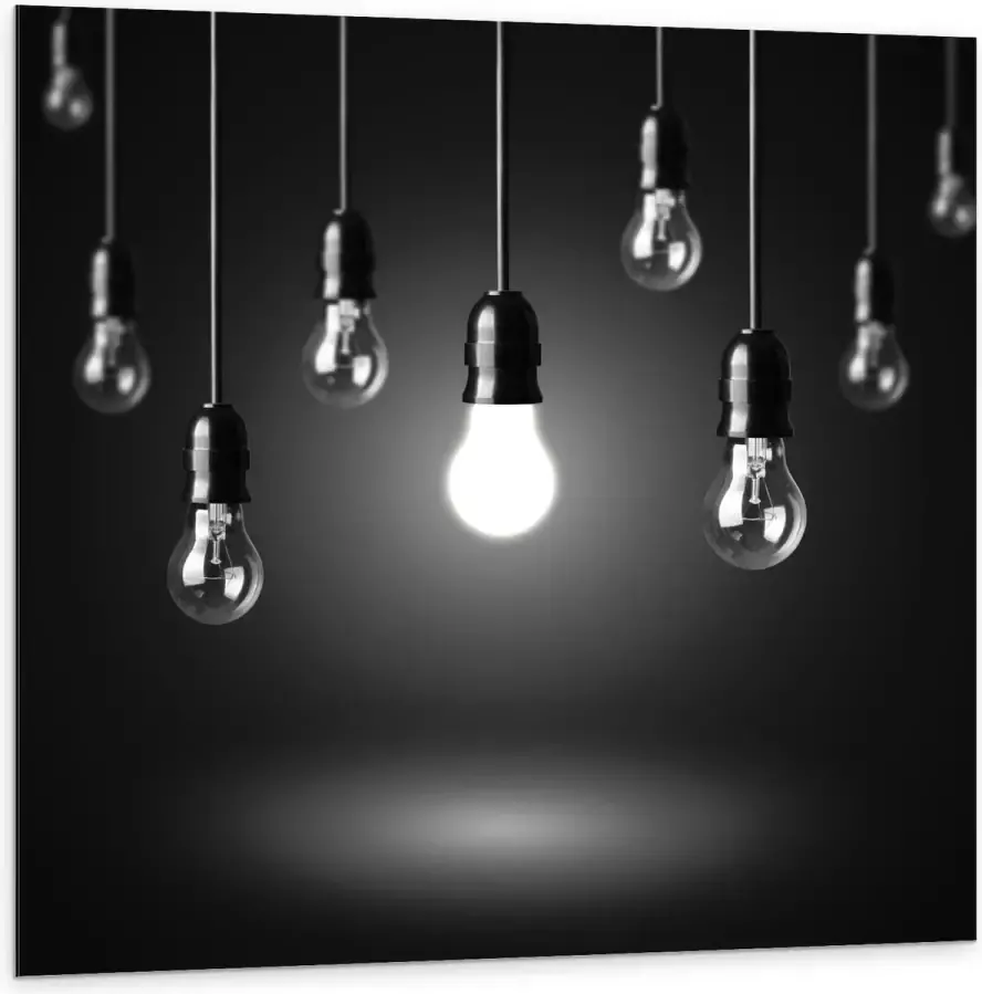 KuijsFotoprint Dibond Zwevende Lampen 100x100cm Foto op Aluminium (Met Ophangsysteem)