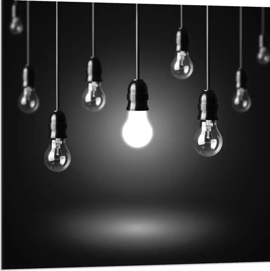 KuijsFotoprint Dibond Zwevende Lampen 80x80cm Foto op Aluminium (Wanddecoratie van metaal)