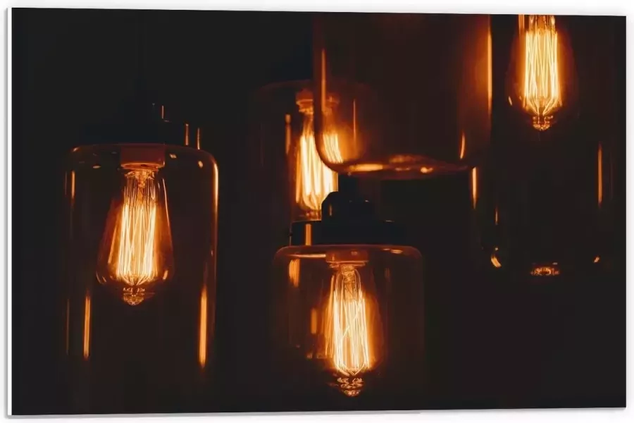 KuijsFotoprint Forex Hangende Lampen in Glazen Potten 60x40cm Foto op Forex
