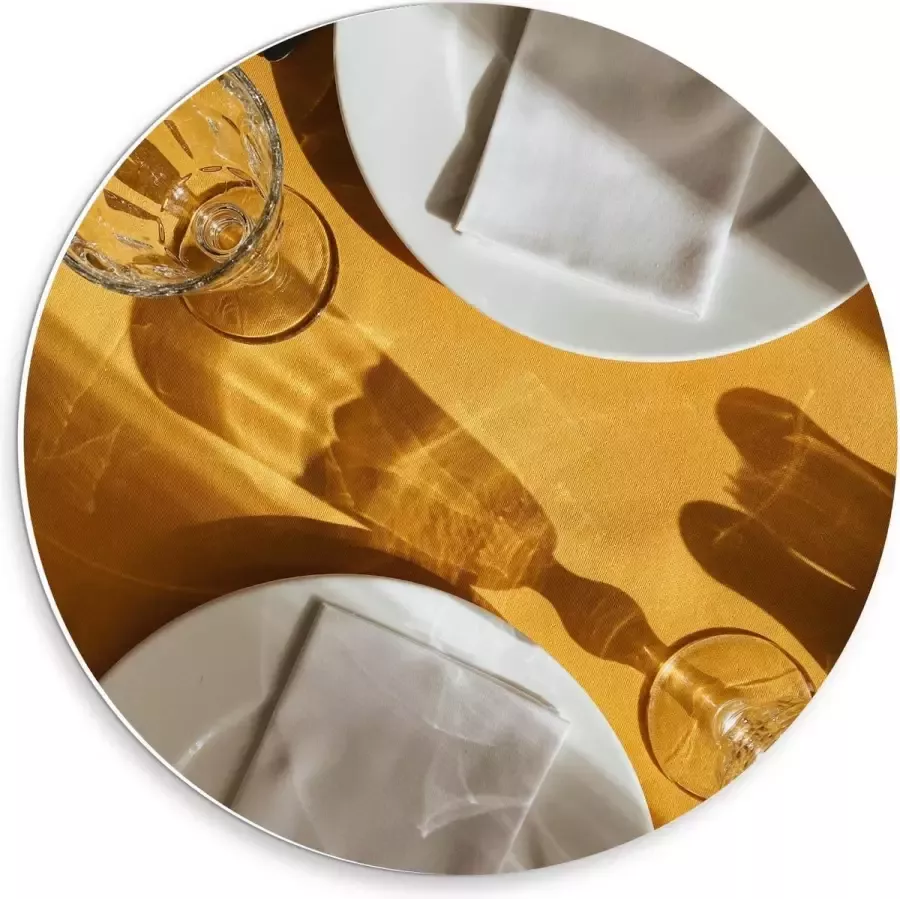 KuijsFotoprint Forex Wandcirkel Chique Gedekte Tafel 30x30cm Foto op Wandcirkel (met ophangsysteem)