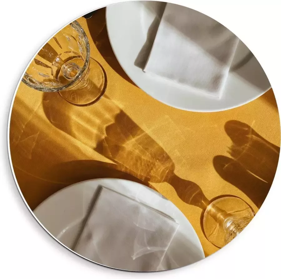 KuijsFotoprint Forex Wandcirkel Chique Gedekte Tafel 40x40cm Foto op Wandcirkel (met ophangsysteem)