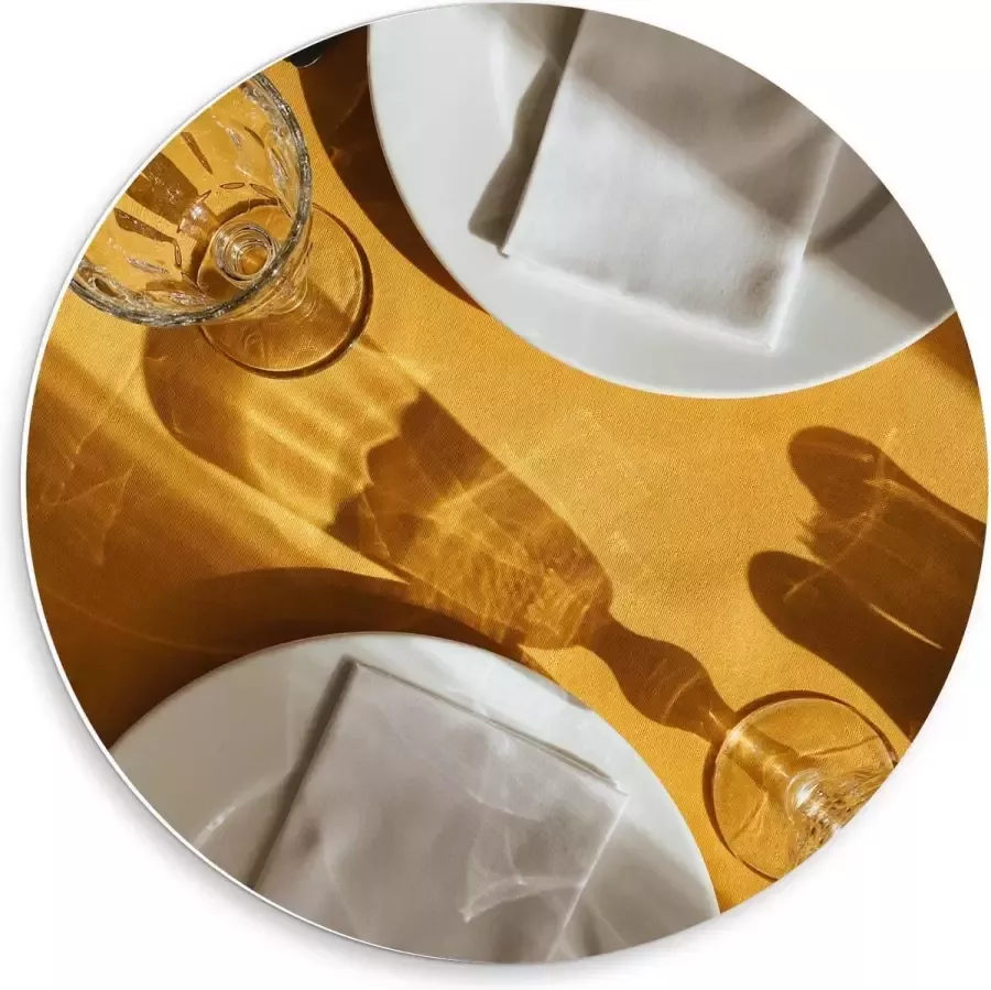 KuijsFotoprint Forex Wandcirkel Chique Gedekte Tafel 50x50cm Foto op Wandcirkel (met ophangsysteem)