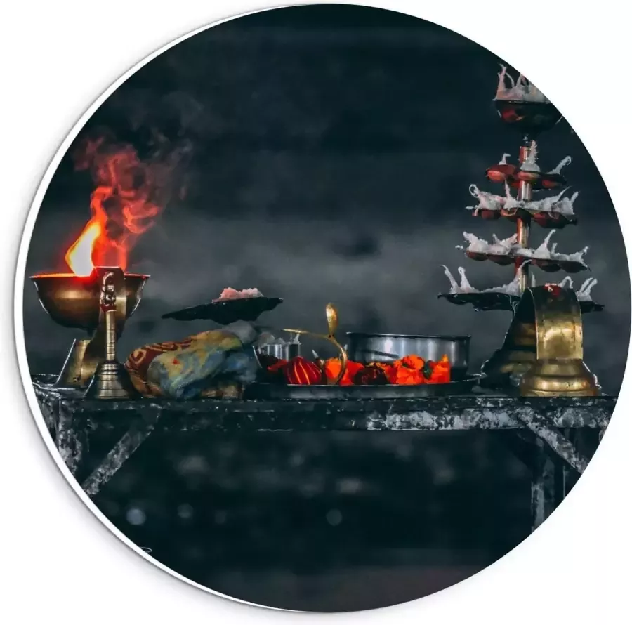 KuijsFotoprint Forex Wandcirkel Gedekte Tafel 20x20cm Foto op Wandcirkel (met ophangsysteem)