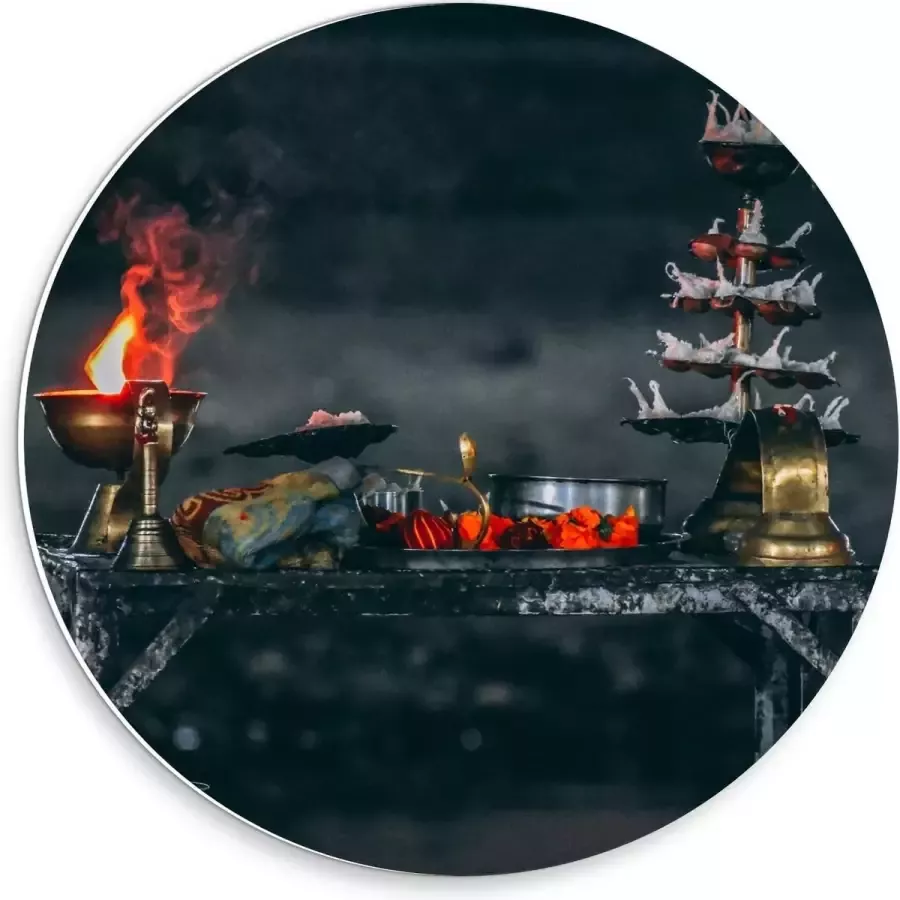 KuijsFotoprint Forex Wandcirkel Gedekte Tafel 30x30cm Foto op Wandcirkel (met ophangsysteem)