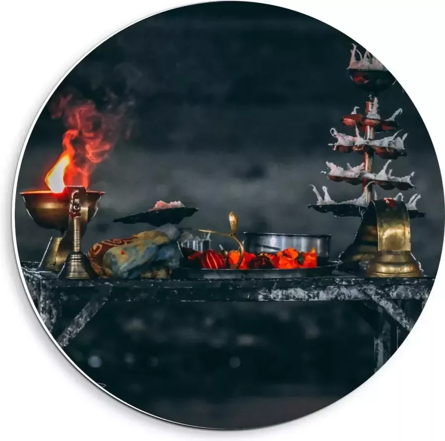 KuijsFotoprint Forex Wandcirkel Gedekte Tafel 40x40cm Foto op Wandcirkel (met ophangsysteem)