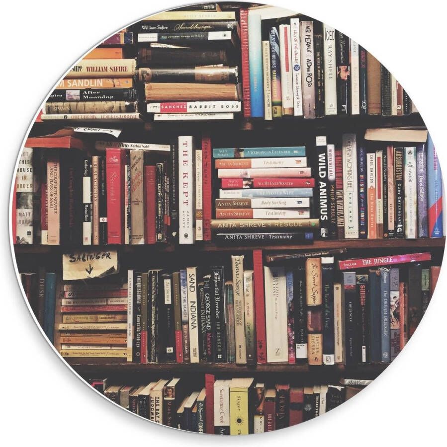 KuijsFotoprint Forex Wandcirkel Oude Boekenkast 30x30cm Foto op Wandcirkel (met ophangsysteem)