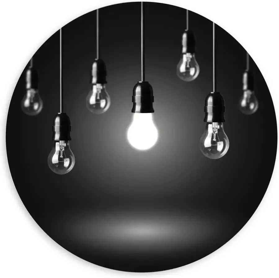 KuijsFotoprint Forex Wandcirkel Zwevende Lampen 120x120cm Foto op Wandcirkel (met ophangsysteem)