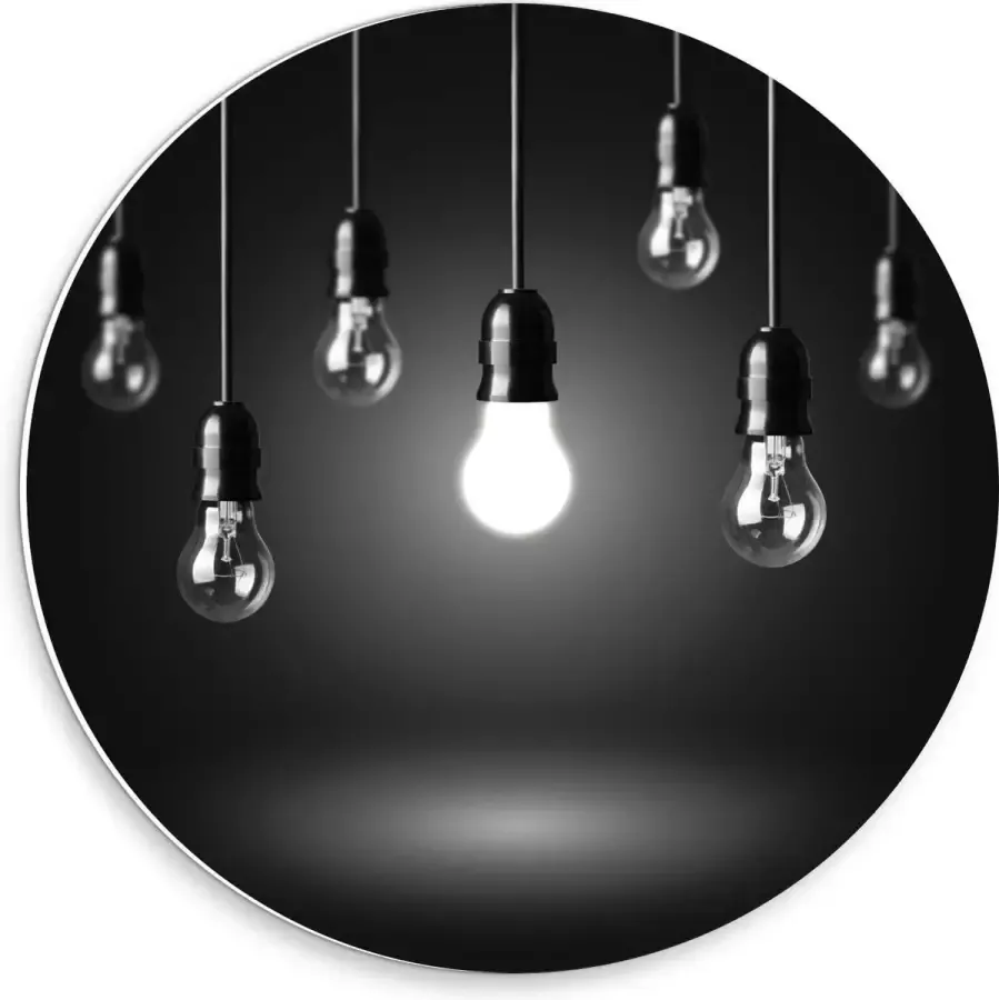 KuijsFotoprint Forex Wandcirkel Zwevende Lampen 30x30cm Foto op Wandcirkel (met ophangsysteem)