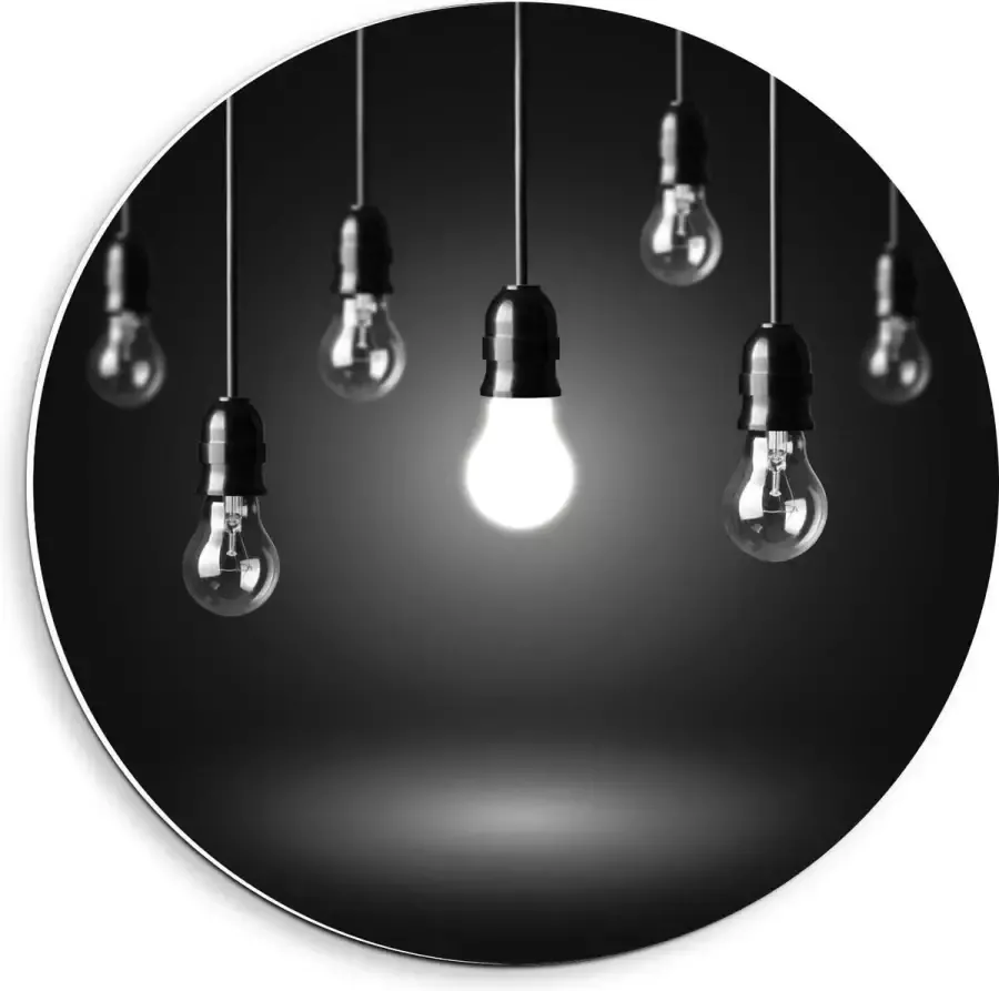 KuijsFotoprint Forex Wandcirkel Zwevende Lampen 40x40cm Foto op Wandcirkel (met ophangsysteem)