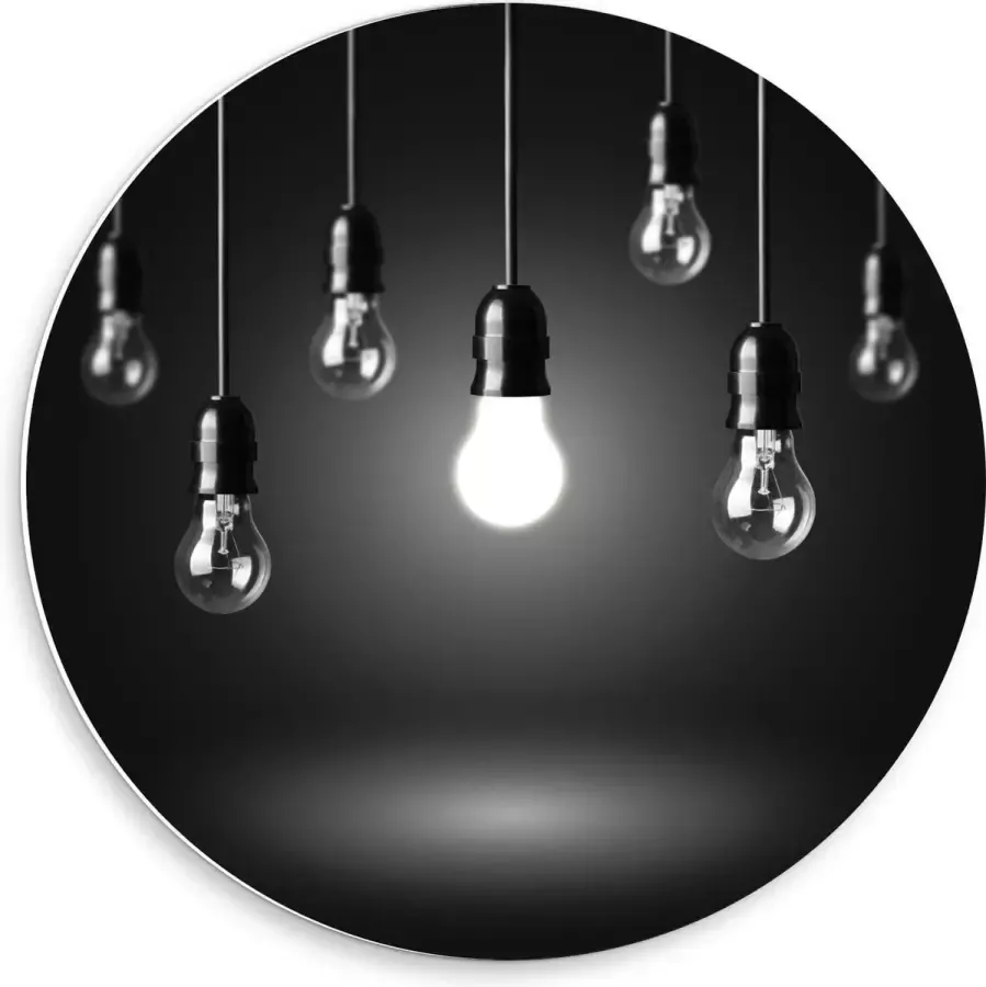 KuijsFotoprint Forex Wandcirkel Zwevende Lampen 50x50cm Foto op Wandcirkel (met ophangsysteem)