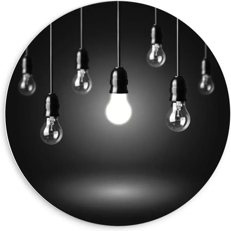 KuijsFotoprint Forex Wandcirkel Zwevende Lampen 60x60cm Foto op Wandcirkel (met ophangsysteem)