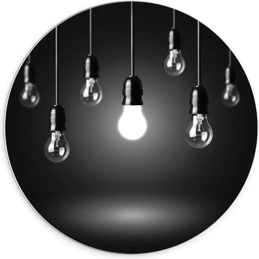 KuijsFotoprint Forex Wandcirkel Zwevende Lampen 70x70cm Foto op Wandcirkel (met ophangsysteem)