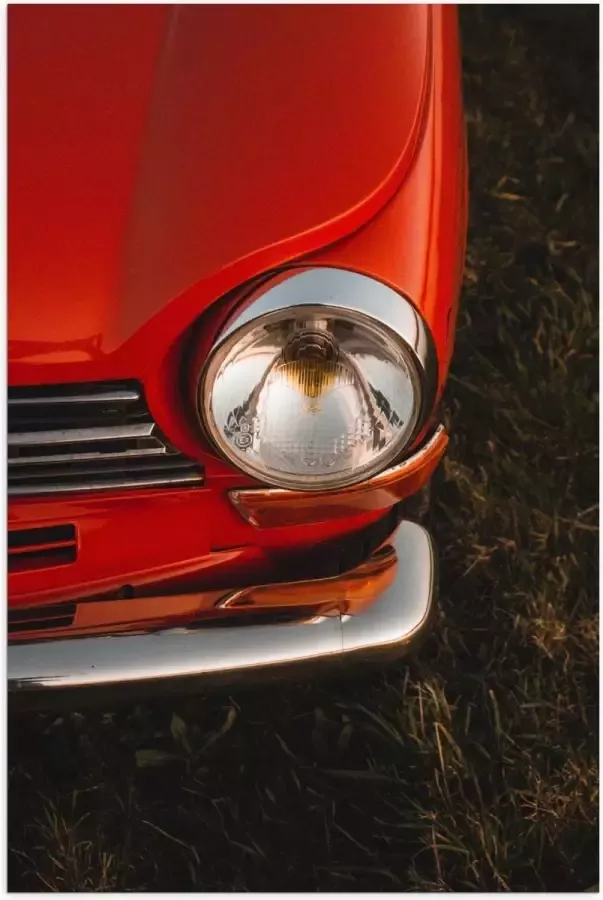 KuijsFotoprint Poster – Lampen van Rode Oldtimer 40x60cm Foto op Posterpapier