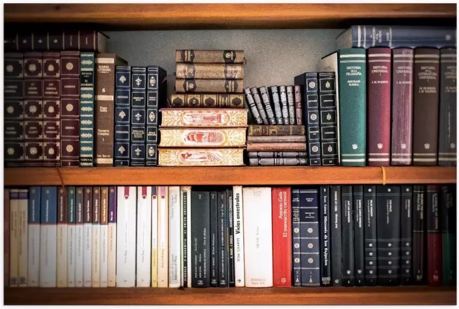 KuijsFotoprint Poster – Oude Boekenkast 120x80cm Foto op Posterpapier